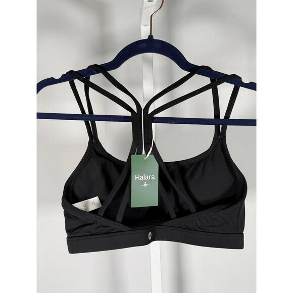 NWT Halara Strappy Back Sports Bra Black Size Medium - Picture 4 of 6